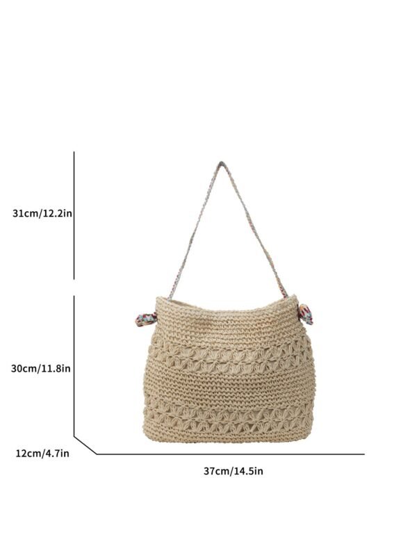 Vacation Style Straw Woven Bag - 2025 New Lazy Chic Braided Tote Bag, Large Capacity Fashion Shoulder/Underarm Bag - Image 8