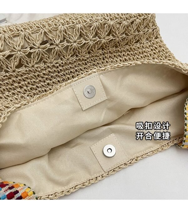 Vacation Style Straw Woven Bag - 2025 New Lazy Chic Braided Tote Bag, Large Capacity Fashion Shoulder/Underarm Bag - Image 4