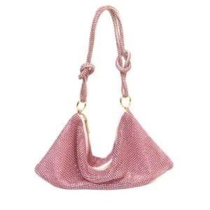 2025 New Women's Rhinestone Evening Bag - Crystal Clutch for Banquets & Parties, Underarm Bag with Chain Strap