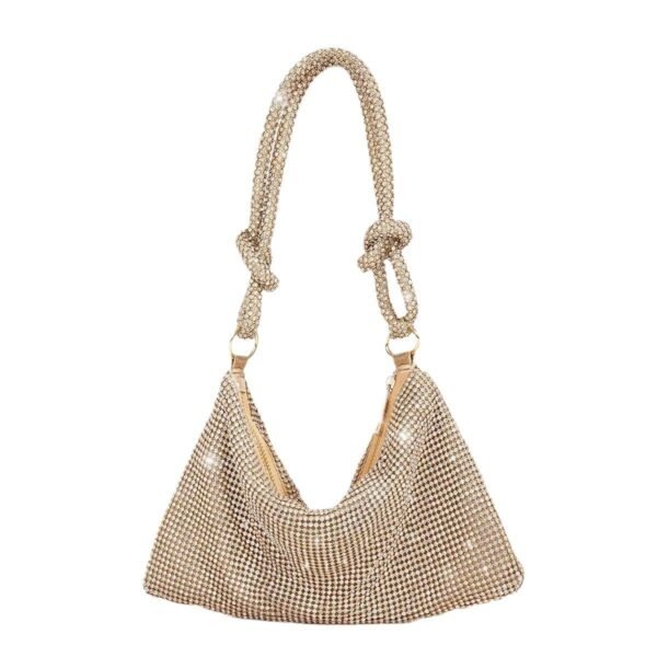 2025 New Women's Rhinestone Evening Bag - Crystal Clutch for Banquets & Parties, Underarm Bag with Chain Strap - Image 3