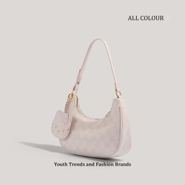 Authentic Versatile Hello Kitty Underarm Bag - Korean-Style Trendy Crescent Moon Bag for Women - Image 7