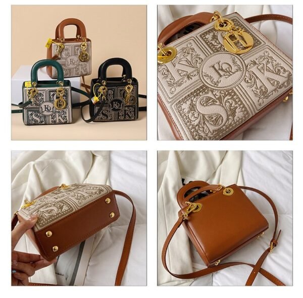 New Stylish Versatile Shoulder/Crossbody Embroidered Lady Dior Bag - Luxury Designer Small Square Bag for Women - Image 4