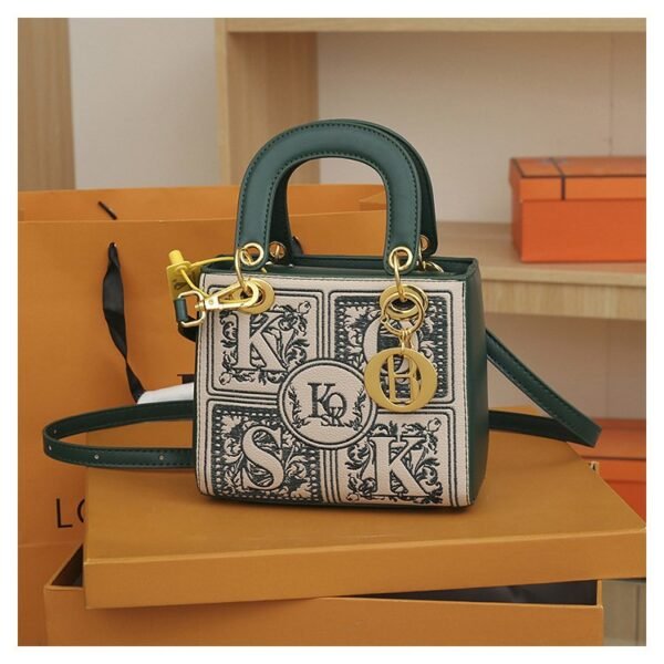 New Stylish Versatile Shoulder/Crossbody Embroidered Lady Dior Bag - Luxury Designer Small Square Bag for Women - Image 2