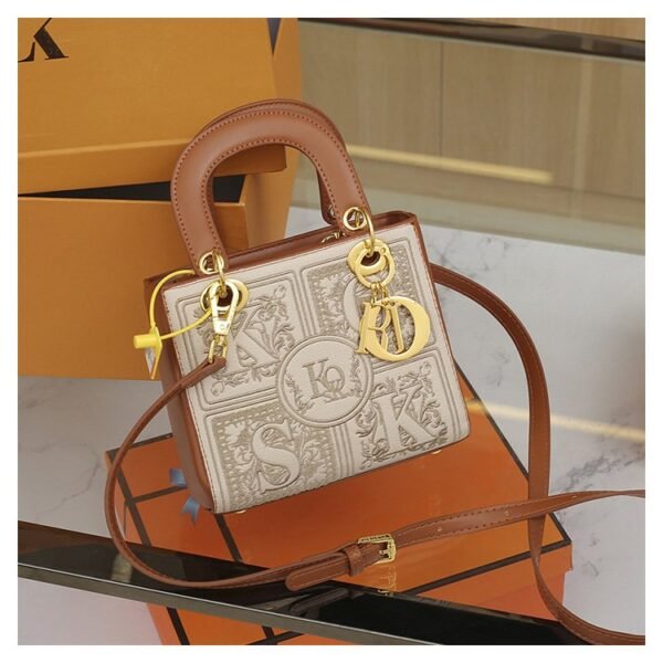 New Stylish Versatile Shoulder/Crossbody Embroidered Lady Dior Bag - Luxury Designer Small Square Bag for Women - Image 10