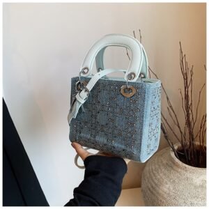 Rhinestone Mini Lady Dior Bag - 2024 New Diamond-Encrusted Evening Bag, Fashionable Quilted Glitter Clutch