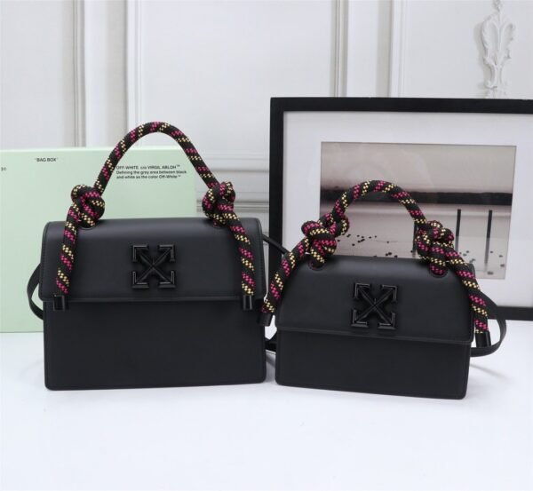 Trendy OW Shoulder Bag - Arrow Clasp Small Square Bag with Braided Strap, Jitney 1.4 Inspired Crossbody Bag (Instagram Style) - Image 4
