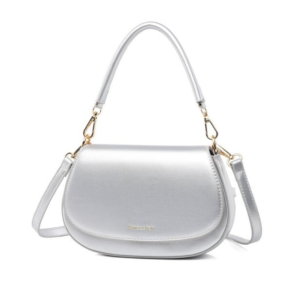 Luxury Round Saddle Bag - Trendy Underarm Shell Bag with Minimalist Design (Export Quality) - Image 4