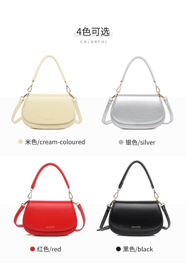 Luxury Round Saddle Bag - Trendy Underarm Shell Bag with Minimalist Design (Export Quality) - Image 11