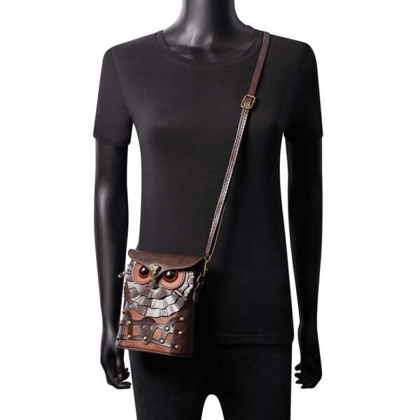 New Medieval Steampunk Women's Shoulder Bag - Creative Owl-Shaped Mini Wallet Crossbody Bag - Image 5