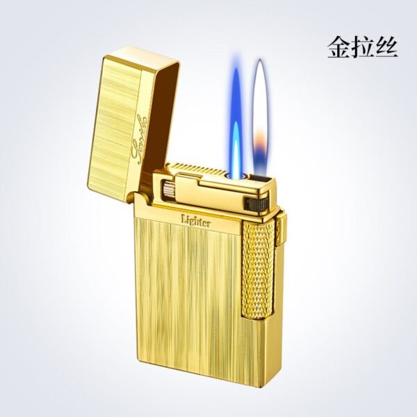 Original Derui Lighter - Ultra-Thin Pure Copper Flint Wheel Side-Slide Open Flame Gas Lighter (Unique Men's Gift) - Image 3