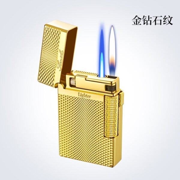 Original Derui Lighter - Ultra-Thin Pure Copper Flint Wheel Side-Slide Open Flame Gas Lighter (Unique Men's Gift) - Image 2