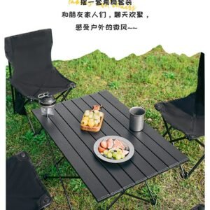 Outdoor Folding Table & Chair Combo - Camping Egg Roll Table, Picnic & Street Vendor Full Set Equipment
