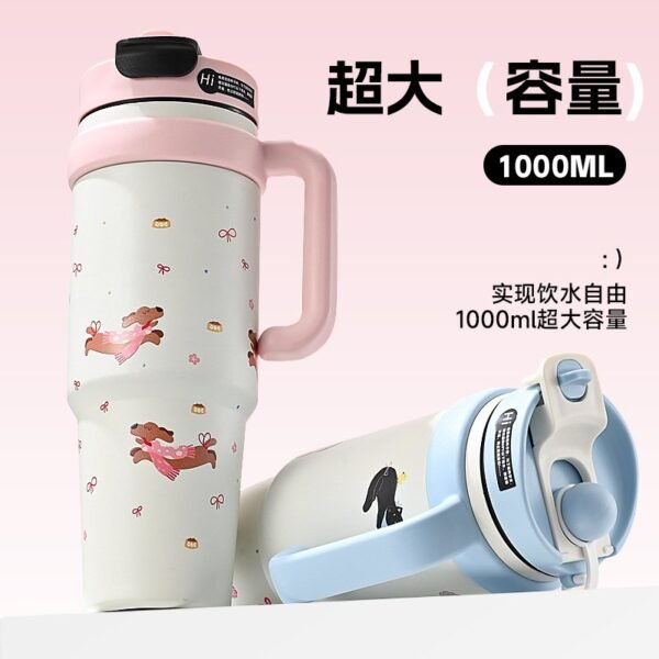 Giant Insulated Tumbler - 2024 New Oversized Capacity Ice Cup with Straw (Trendy Women's Water Bottle) - Image 10