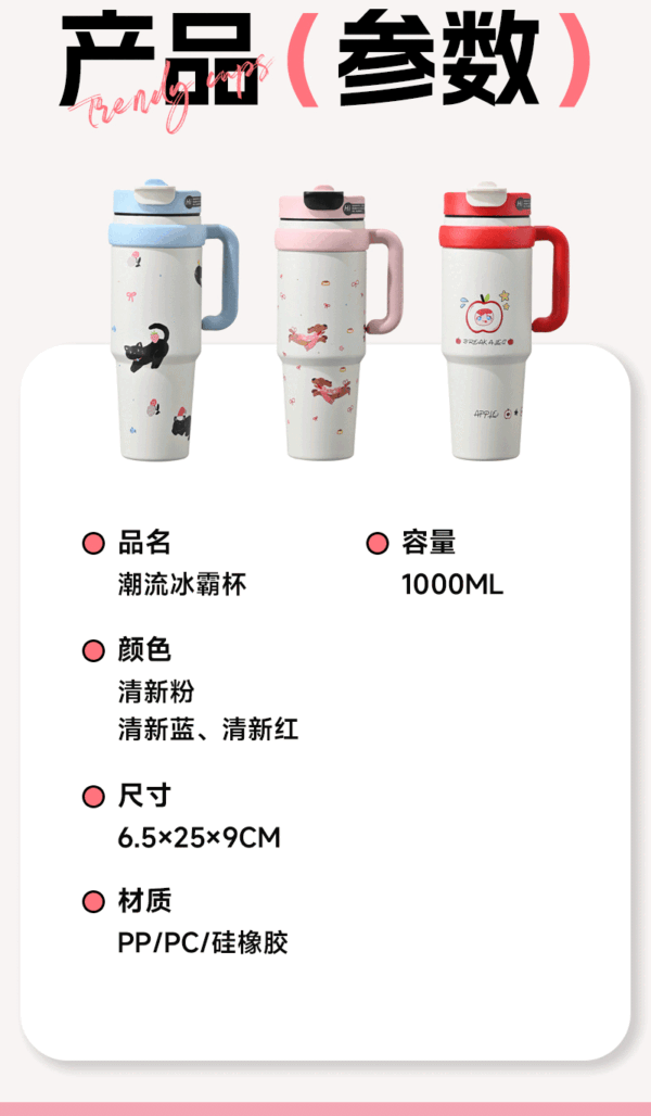 Giant Insulated Tumbler - 2024 New Oversized Capacity Ice Cup with Straw (Trendy Women's Water Bottle) - Image 2