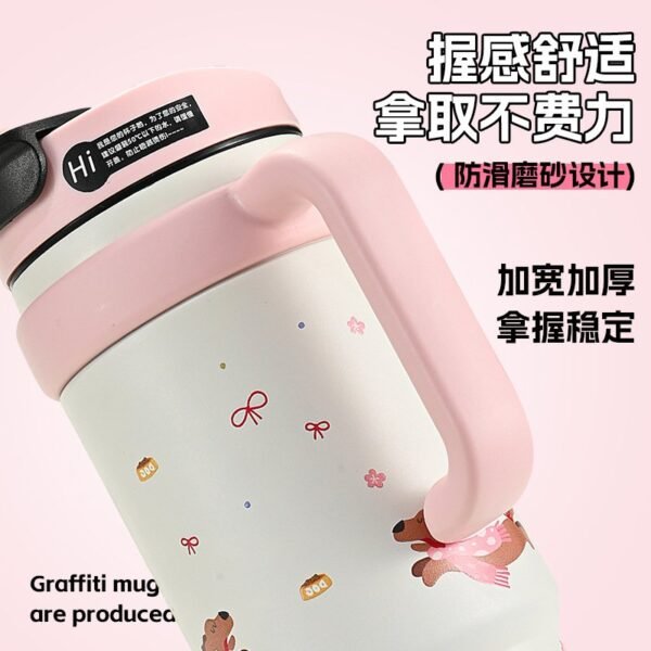 Giant Insulated Tumbler - 2024 New Oversized Capacity Ice Cup with Straw (Trendy Women's Water Bottle) - Image 3