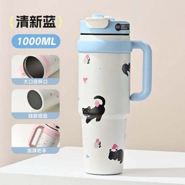 Giant Insulated Tumbler - 2024 New Oversized Capacity Ice Cup with Straw (Trendy Women's Water Bottle) - Image 5