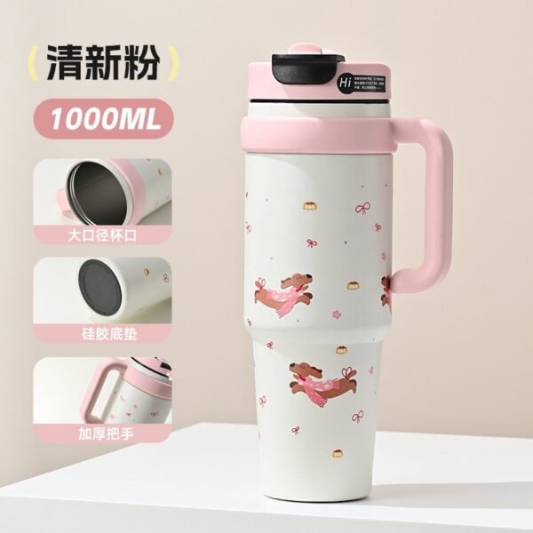 Giant Insulated Tumbler - 2024 New Oversized Capacity Ice Cup with Straw (Trendy Women's Water Bottle) - Image 6