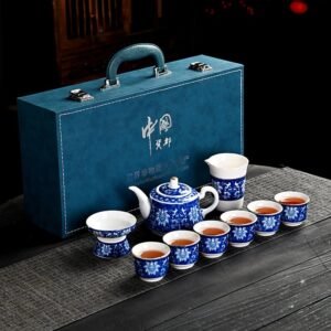 Blue & White Porcelain Tea Set - Complete Chinese Gongfu Tea Ceremony Kit (Luxury Gift Box, Premium Ceramic)