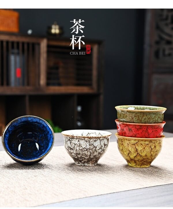 Rainbow Glaze Five-Element Tea Set - Celestial Gradient Teacup Collection (Premium Gift Box) - Image 2