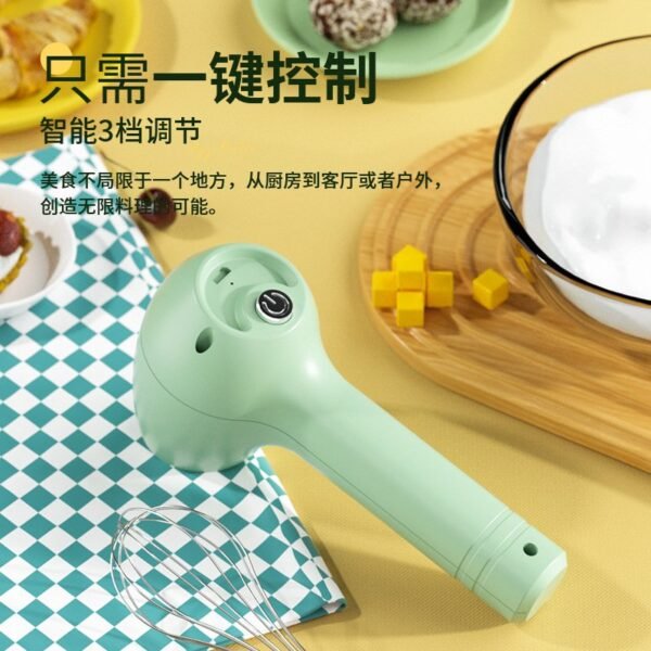 Cordless Electric Hand Mixer - Mini Whisk for Eggs, Milk Frothing & Cream Whipping (With Stand)" - Image 4
